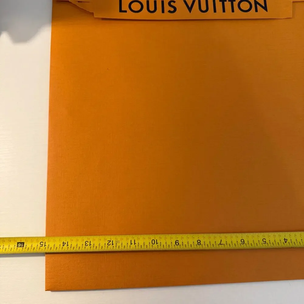 Louis Vuitton Large Orange Gift Envelope Packaging Sleeve Black Logo 17x13